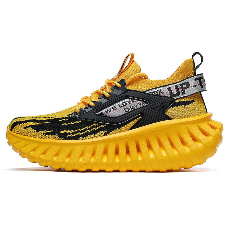 

39-46 large size sports shoes casual fashion versatile trendy shoes new flying woven breathable running shoes men s platform shoes 46