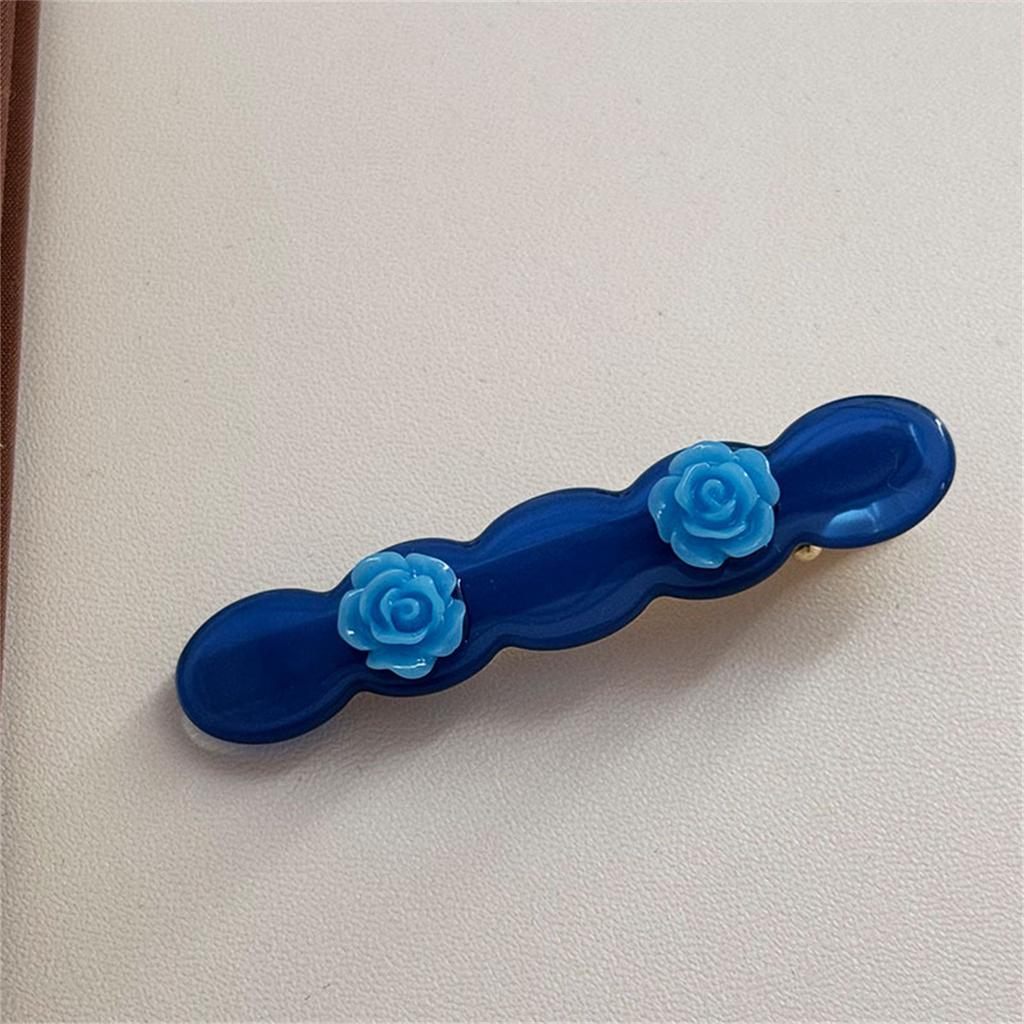 Novos Presilhas de Cabelo de Acetato Flor Rosa Pinos Laterais Vintage Doce Grampo Acessórios de Cabelo Femininos