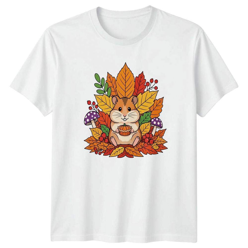 Cute Hamster Eating Pumpkin Pie TShirt Hamster Lover Autumn Thanksgiving S