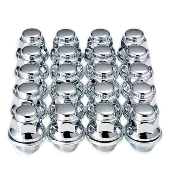 Toyota Genuine Type Aluminum Wheel 37mm Chrome Quadruple 20 Nuts Per Vehicle 5-Lug Nuts, Short, Plated, Layer,