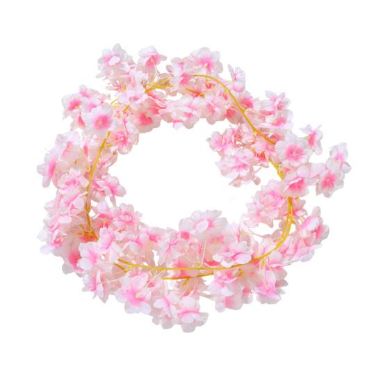 

70.8 Inch Cherry Blossom Flowers Garland Artificial Pink Cherry Flower Garland Faux Silk Hanging Vines for Home Wedding Party Arch Garden Decor светло-розовый