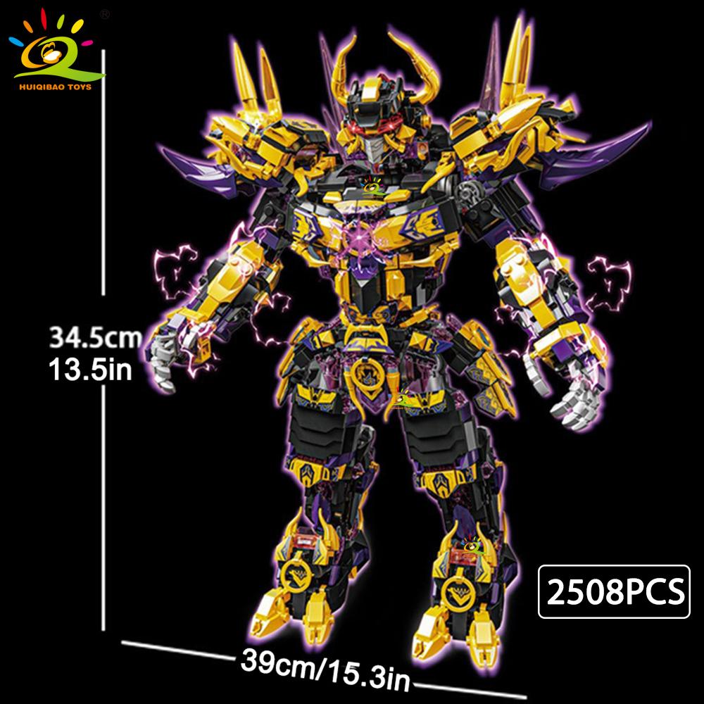 HUIQIBAO SunWuKong Războinic Mech Robot Blocuri de Construcție MOC Chinoiserie Figurina de Acțiune Cărămidă Copii Oraș Construcție Jucărie de Expoziție