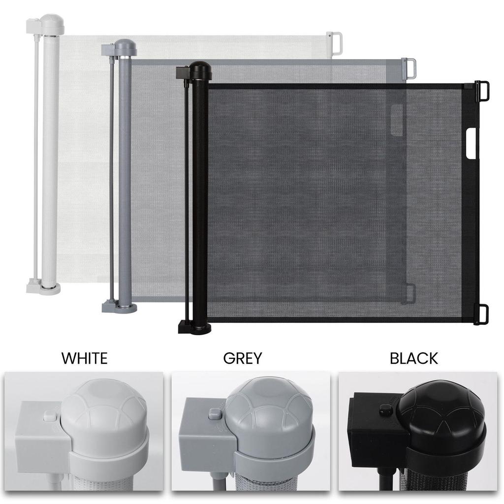 Child & Pet Safety Retractable Gate - Indoor Stairway Protection Rail & Anti-Cat Barrier