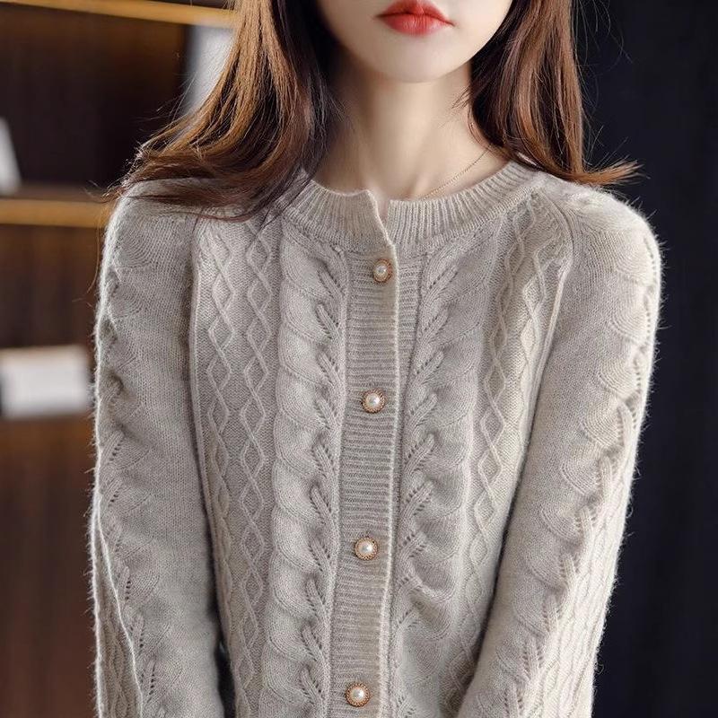 

Осенне-зимний женский вязаный кардиган, модный свободный свитер L дубильная кора