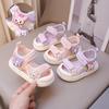 Girls Baotou Sandals Summer New Baby Lights Beach Shoes Soft Sole Kulomi Velcro