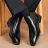 Men's Chelsea Boots British Style Leather Boots Business Dress Botas Classic Slip-On Ankle Booties Casual High Top Boots for Men