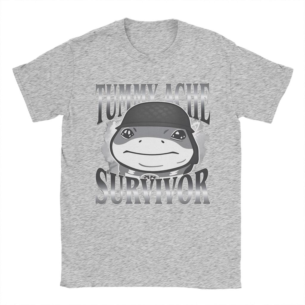 Lässiges T-Shirt Sommer Bauchschmerzen Überlebender Jeff Der Landhai Meme T-Shirts Baumwolle T-Shirt für Unisex Kurzarm Kleidung
