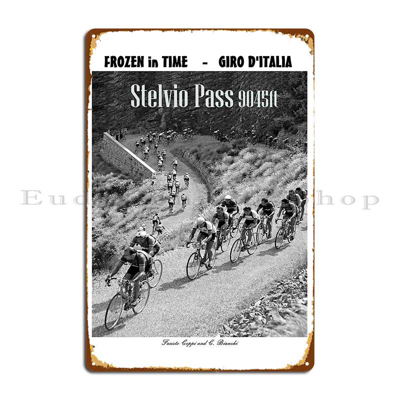 

Giro D Italia Vintage Stelvio Pass Bicycle Racing Advertising Print Metal Plaque Classic Retro Character Design Tin Sign Poster 20x30cm