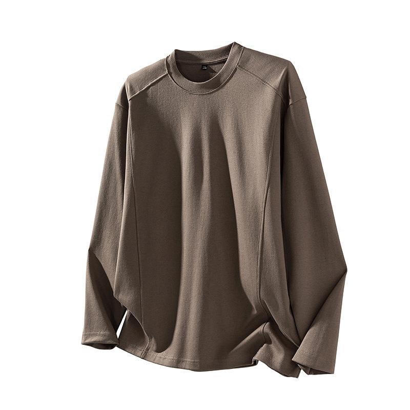 

Футболка с длинным рукавом мужская уличная свободная и простая японская повседневная базовая футболка 4XL коричневый