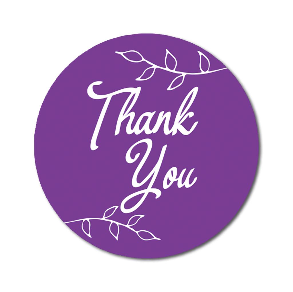 Darling Souvenir Round 45 Pcs Leaf Vines Thank You Stickers Black Wedding Envelope Seal-1.6