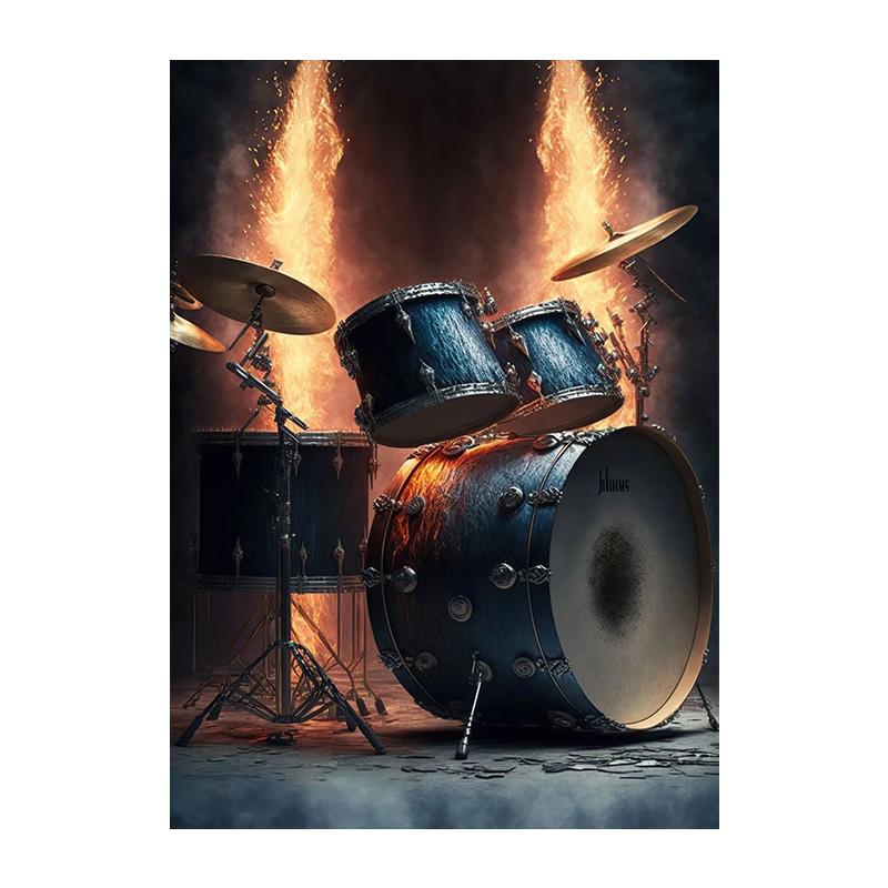 Abstrakte Trommel Poster Al Digitale Malerei Moderne Wand Kunst Leinwand Drucken Astronaut Musik Bild Für Wohnzimmer Home Decor Cuadros