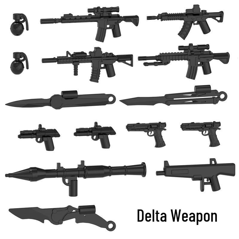 Cross-Border Delta Action Agent Gear: Compatible Weapon Accessories Building Blocks Figure.
