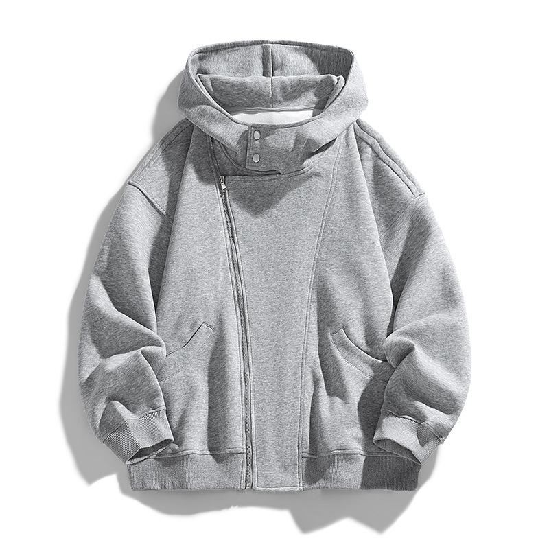 Minimalist Zipper Hooded Sweatshirt Men and Women 2026 Spring and Autumn Jacket Cardigan Loose Heavyweight Jacket Breathable Work Casual Jacket