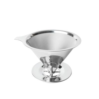 304 Stainless Steel Coffee Filter American Double-layer Filter Paper Free Funnel Drip Hand Brew Coffee Funnel Base