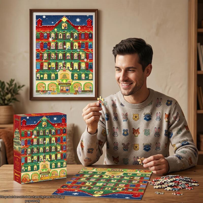 Disney Zootopia Christmas Adult 1000-Piece Pearlescent Jigsaw Puzzle