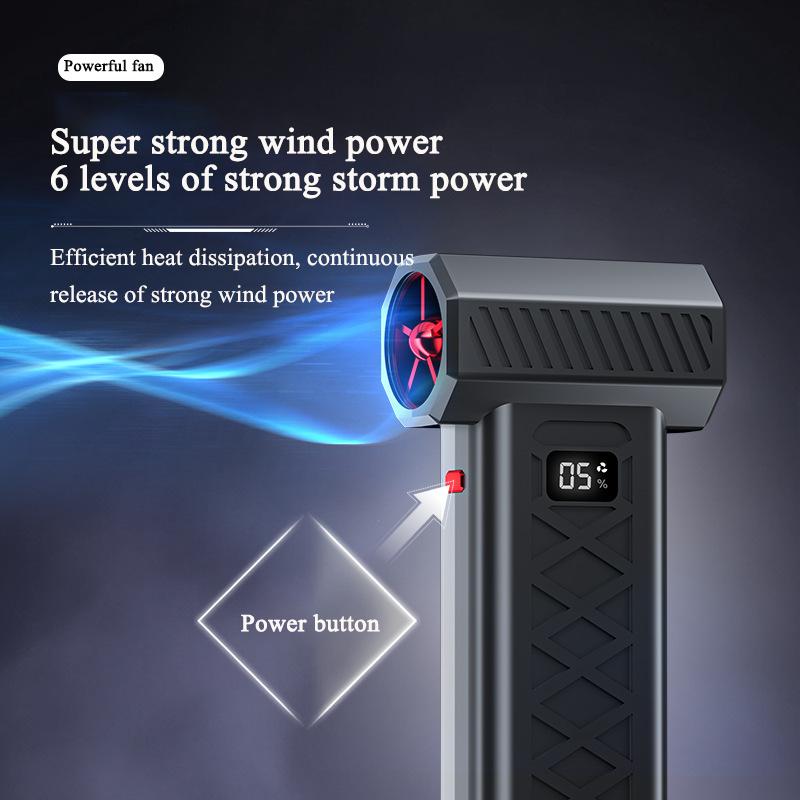 Turbo Jet Fan Electric Air Duster Portable 400000RPM Cleaning Blower Tool Car Blowing Snow 6 Gears Adjustable Type-C Charging