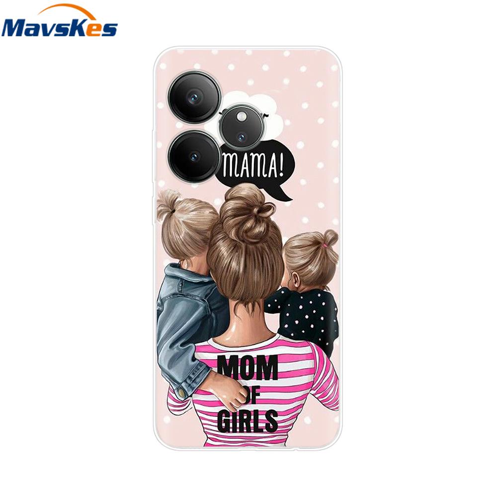 For Realme GT 6T Case Soft TPU Clear Painted Back Cover For Realme GT 6 Case GT6 6T Transparent Bumper RealmeGT6 Cute Protector