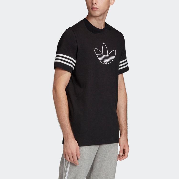 Adidas Originals Outline Logo Tee Men Tops Black FM3897