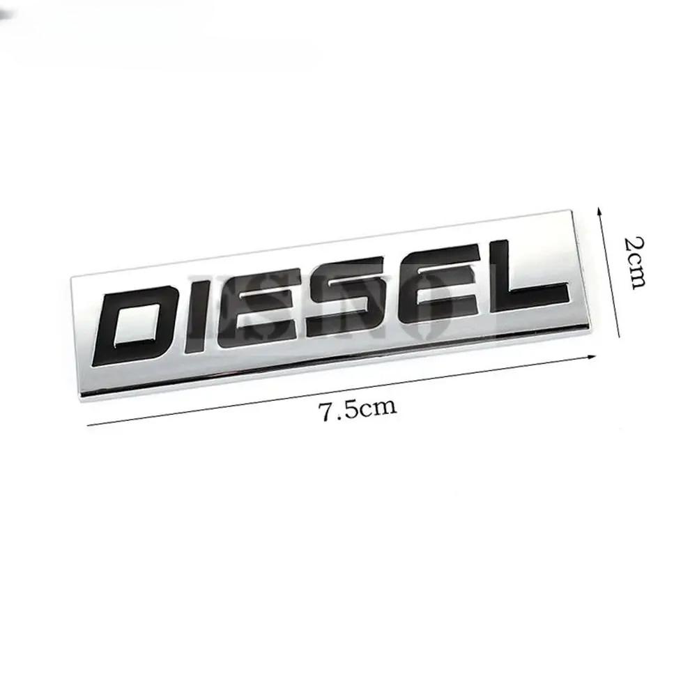 Car Styling 3D Metal Chrome Zinc Alloy Diesel Emblem Universal Diesel Logo Car Badge Body Trunk Fender Adhensive Emblem Auto Accessory