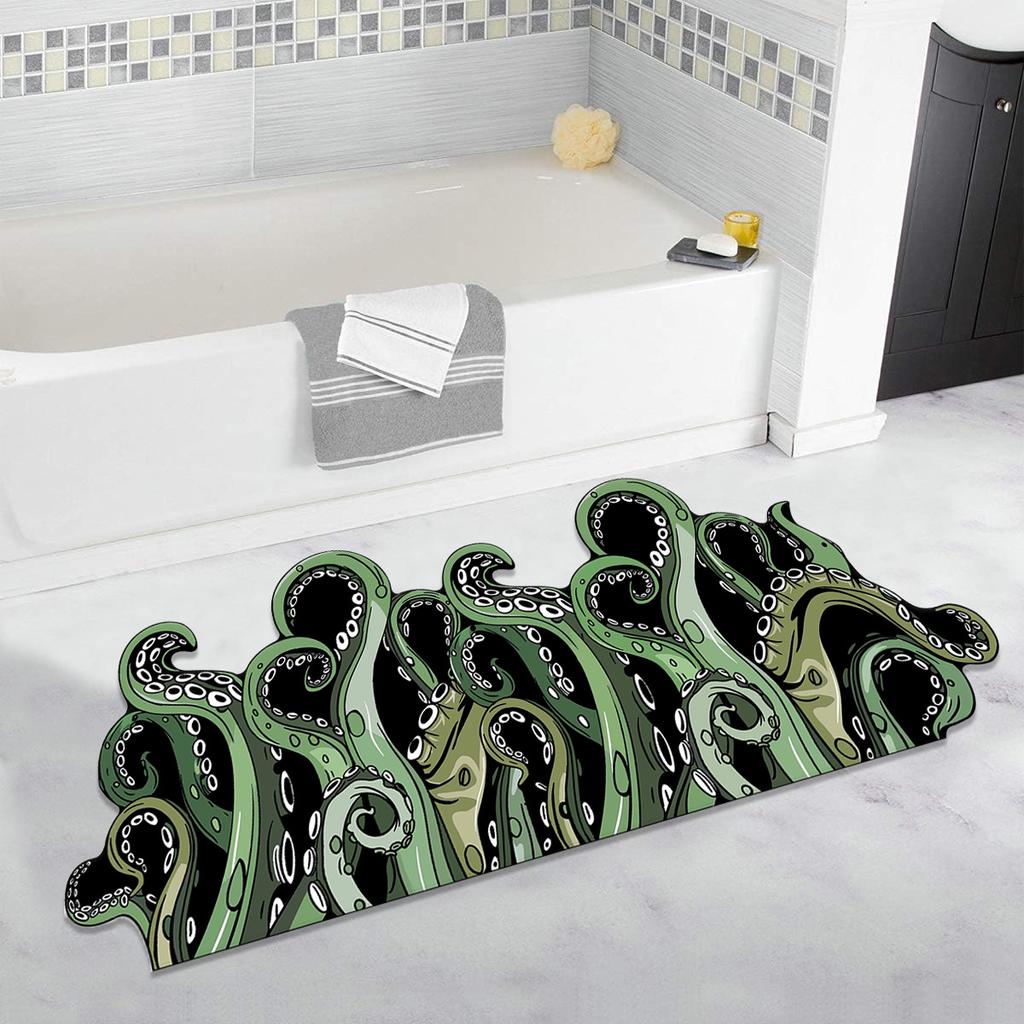 Bathroom Toilet Non-slip Diatom Mud Absorbent Mat Cartoon Octopus Stain-resistant Floor Mat
