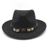 Sombrero de Vaquero Unisex de Ante Sintético Ala Ancha Sombrero de Sol Occidental con Banda de Cuero con Cuentas