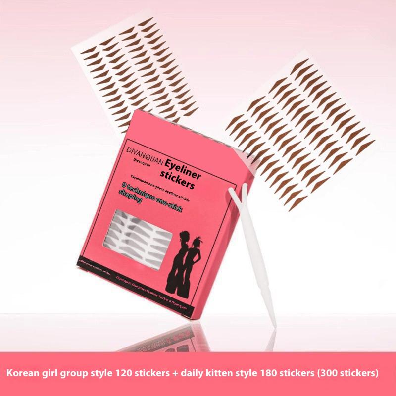 

300 шт./Коробка Водостойкие Наклейки-Штампы для Подводки для Глаз Цельное Формование Легко Использовать Водостойкие Потостойкие Потостойкие коричневый