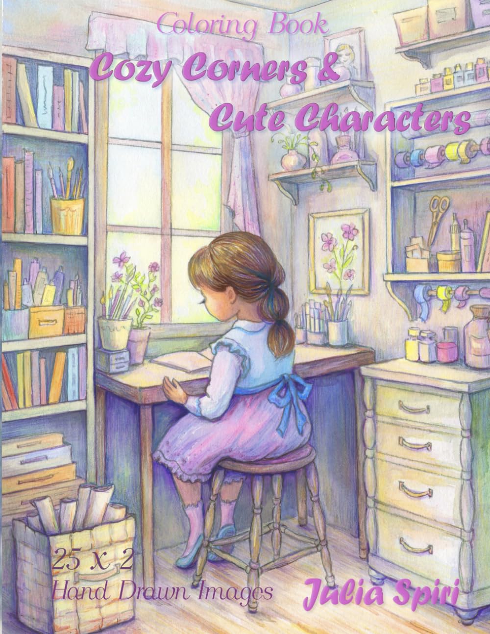 Coin Douillet & Personnages Mignons Livre de Coloriage: Un Voyage de Coloriage Dessiné à la Main avec des Créatures Ludiques et des Scènes Ravissantes