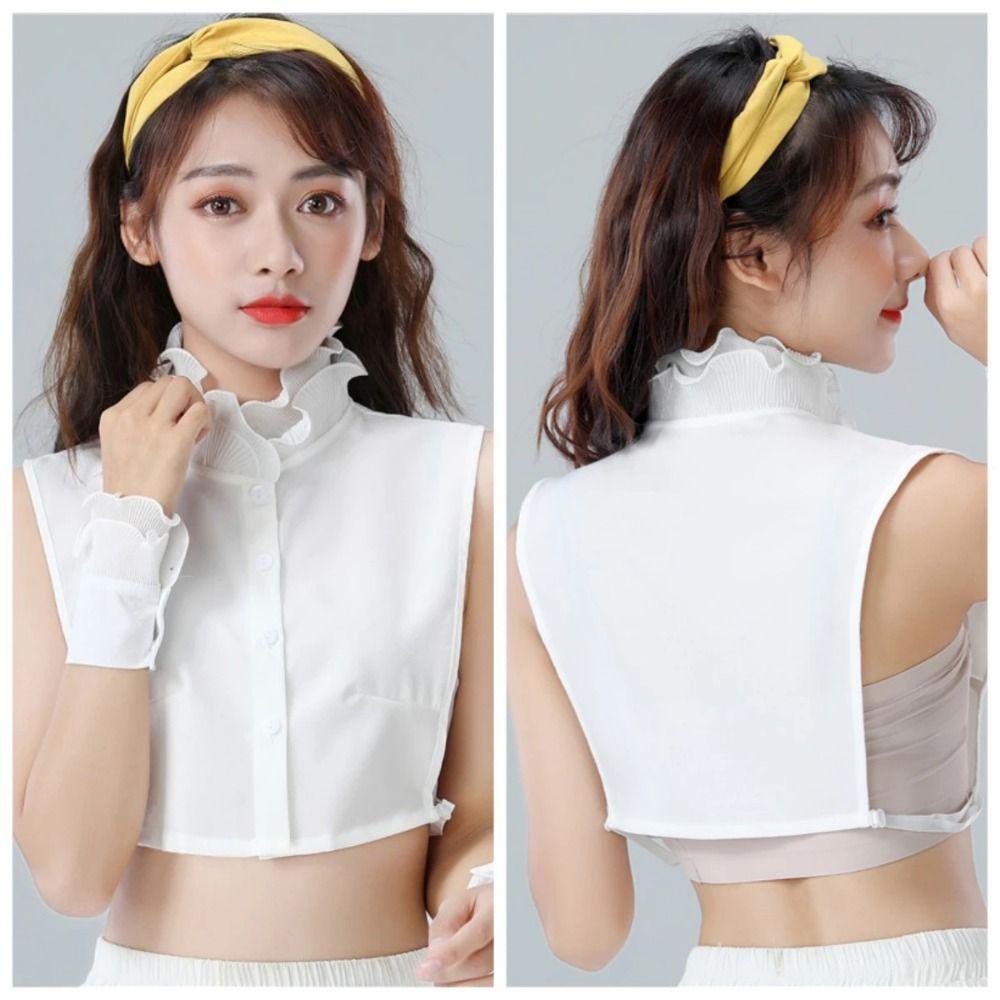 Detachable Women Fake Collar Double-layer Blouse Collar False Lapel Stand-up Collar  Women Blouse