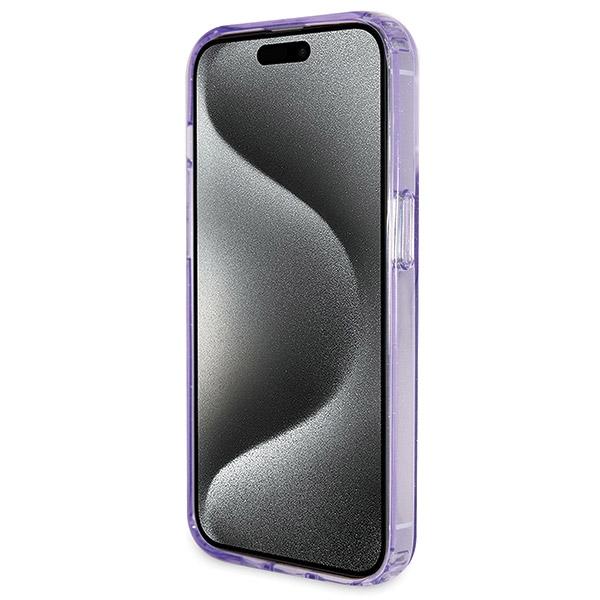 Guess Guhmp14Lhrsgsu Iphone 14 Pro 6.1 Fioletowy/Purple Hardcase Ring Stand Script Glitter Magsafe
