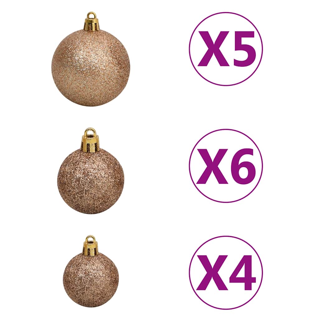 Vidaxl Sztuczna Choinka Z Lampkami I Bombkami, 120 Cm, 230 Gałązek