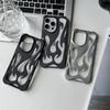 New 3D Flame pattern Hollow Slim Phone Case for iPhone 17 16 15 14 13 12 11 Pro Max 16E 15 14 16 Plus 17 Air Shockproof Cover