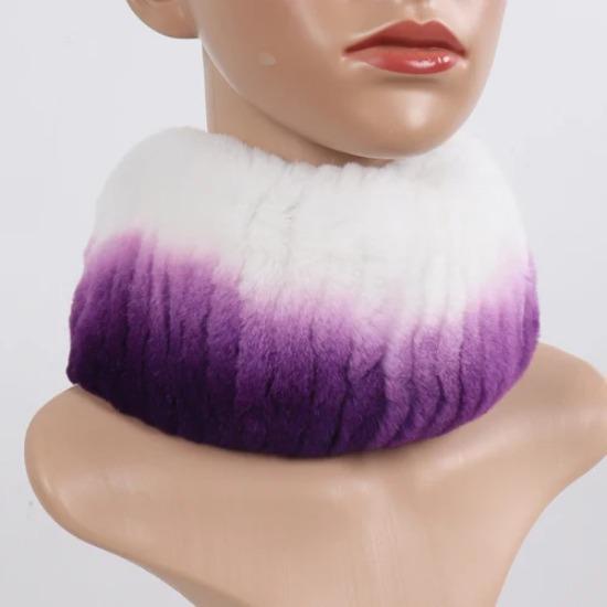 Hot Sale Winter Women Knitted Real Rex Rabbit Fur Scarf Natural Soft Rex Rabbit Fur Scarves Girls Warm Genuine Fur Headband