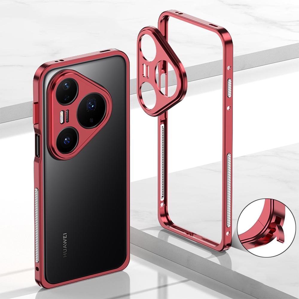 Pro Huawei Pura 80 Pro/Pura 80 Pro+ Nárazníky Kovový Rám Kryt pro Odvod Tepla s Ochranným Sklem Objektivu
