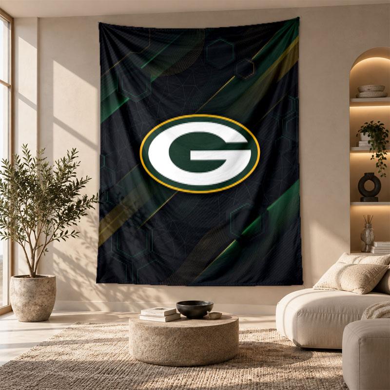 Decorative Tapestry,Green Bay Packers Printed Wall Art, Lightweight Wall Hanging For Bedroom Background