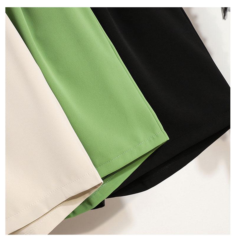 Dimanaf 2022 Plus Size Summer Shorts Pants High Waist Women Basic Pants Big Casual Female Casual Trousers Green Pants 5XL