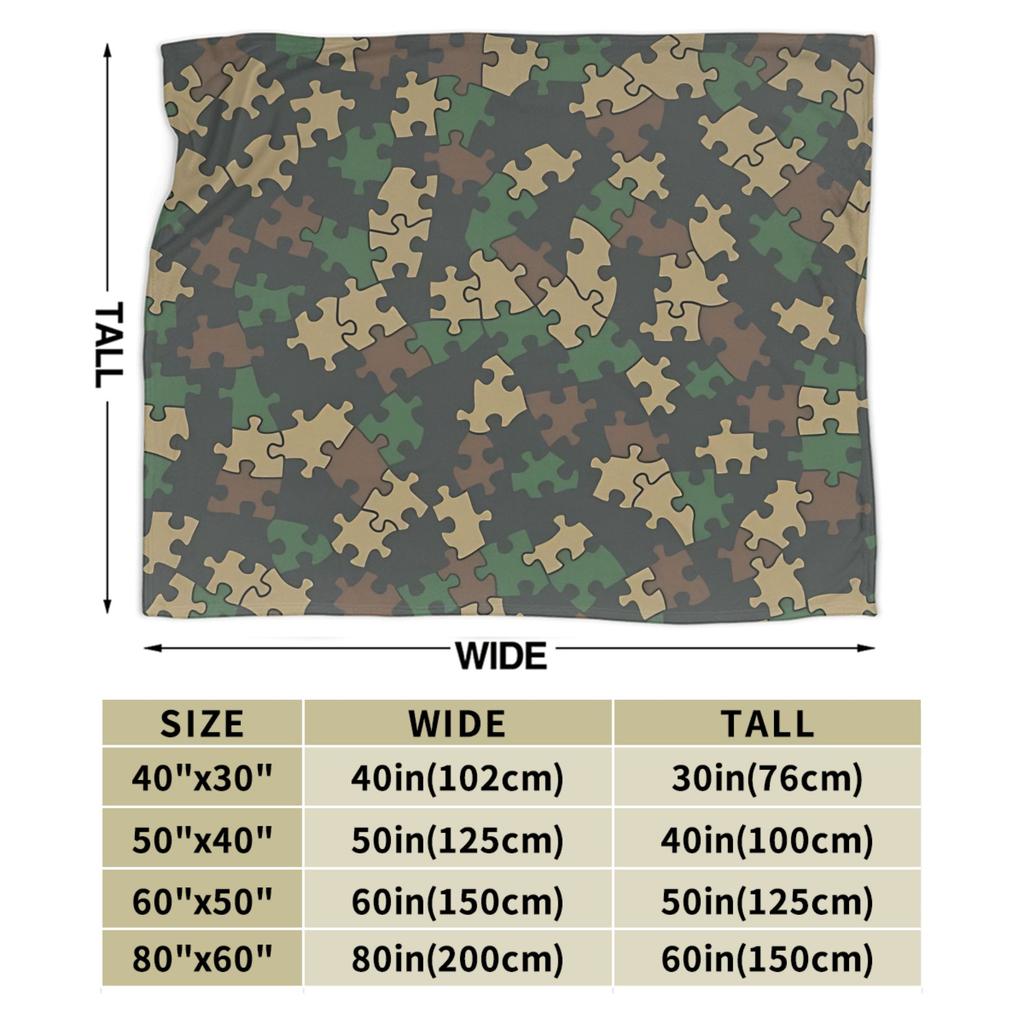 Puzzle Camouflage Pattern Flannel blanket Winter Soft Warm Throw blanket for Boy Girl Bedroom Print Bedspread Sofa Bed Cover