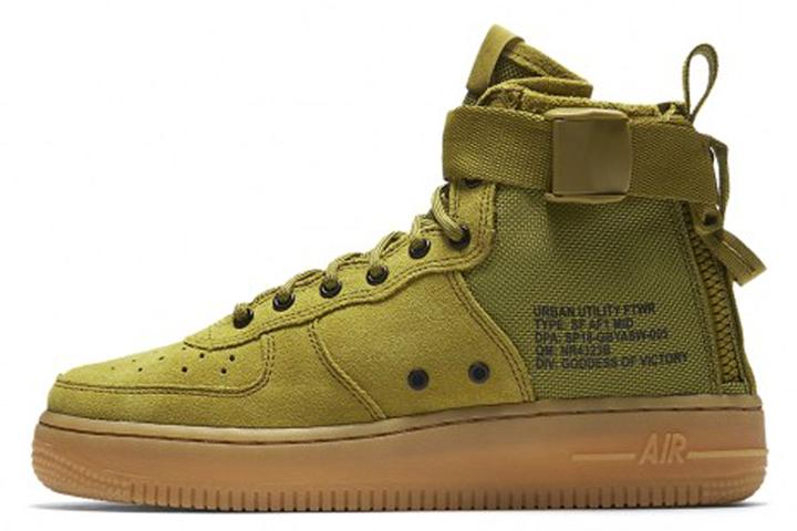 Nike Boys Sf Air Force 1 Mid Desert Moss Gs Aj0424-300 Cm