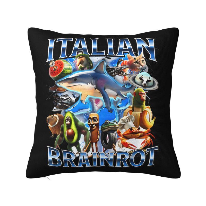Italian Brainrot Cappuccino Assassino Throw Pillow Case Home Decorative Cushions Cover For Sofa Car Square Polyester Pillowcase