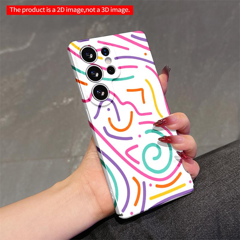 2DFlat Samsung Phone Case Vibrant Abstract Line Art Phone Case Applicable To Galaxy S22 S23 S24 S25ULTRA S26 A12 A13 A14 A15 A16