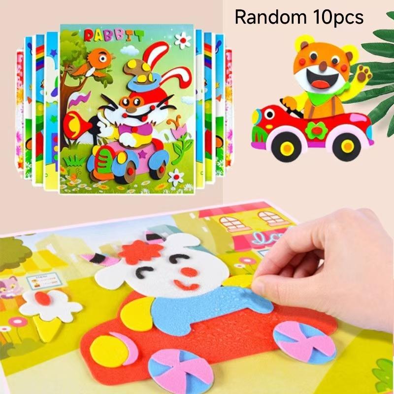 Cartoon Animal 3D Puzzle for Kids; 10/20 DIY EVA Foam Sticker Crafts; Fun and Educational