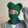 Cappello Pullover di Lana Autunno e Inverno Bambini Orecchie d'Orso Cappello Termico a Maglia Copricapo Antivento per Equitazione all'Aperto Sciarpa Integrata