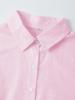 Solid Color Pleated Long-sleeve Women's Bamboo Cotton Lapel Top