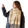 New Imitation Cashmere Plaid Scarf Women's Autumn and Winter Versatile Thickened Warm Student Fringed Scarf
