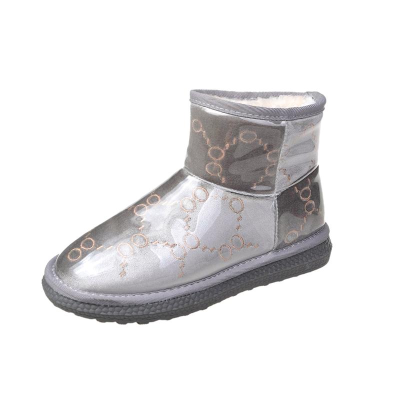 Print Flats Ankle Boots Winter Short Plush Warm Women Shoes 2025 New Luxury Goth Gladiator Boots Trend Cozy Snow Botas Mujer