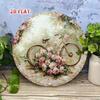Vintage Floral Tin Sign Roses Bicycle Wall Art Decor Home Decoration