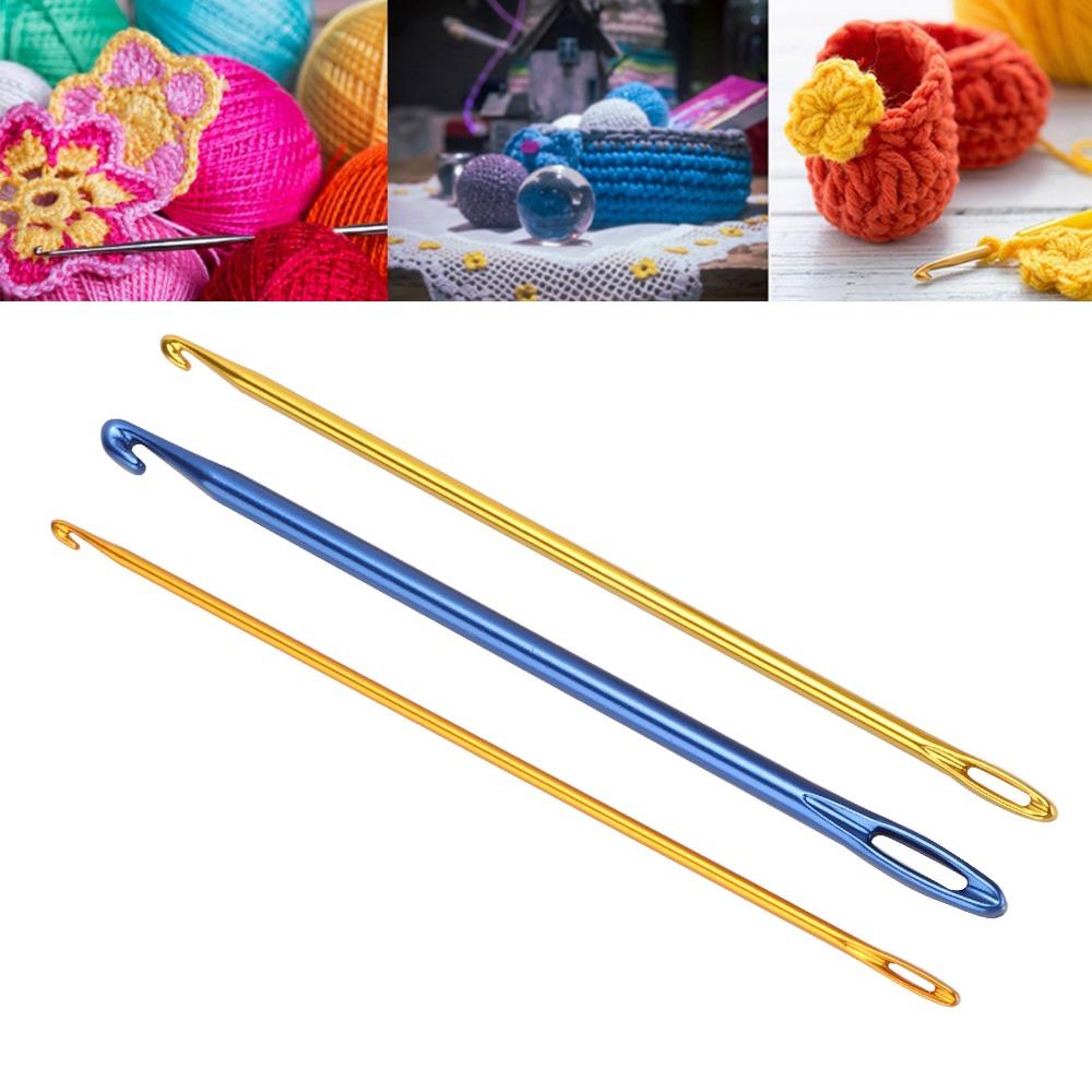 3Pcs 2.75mm 4mm 6mm Sizes Tunisian Afghan Crochet Hook Knitting Needles  For Scarves Gloves