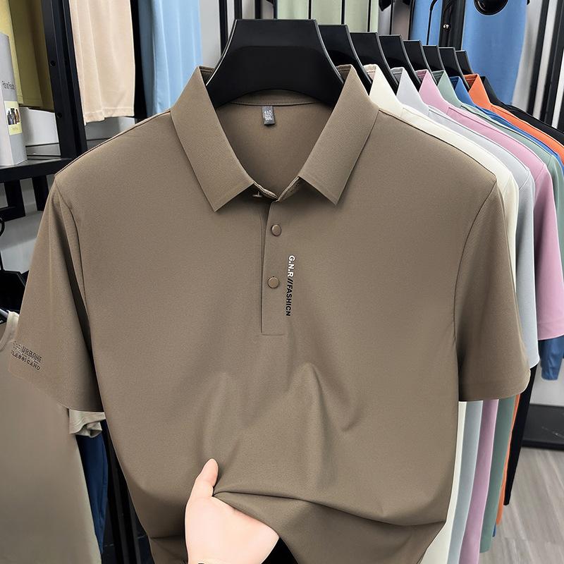 Summer Ice Polo Business Casual Lapel Collar Short Sleeve Breathable Versatile Top M