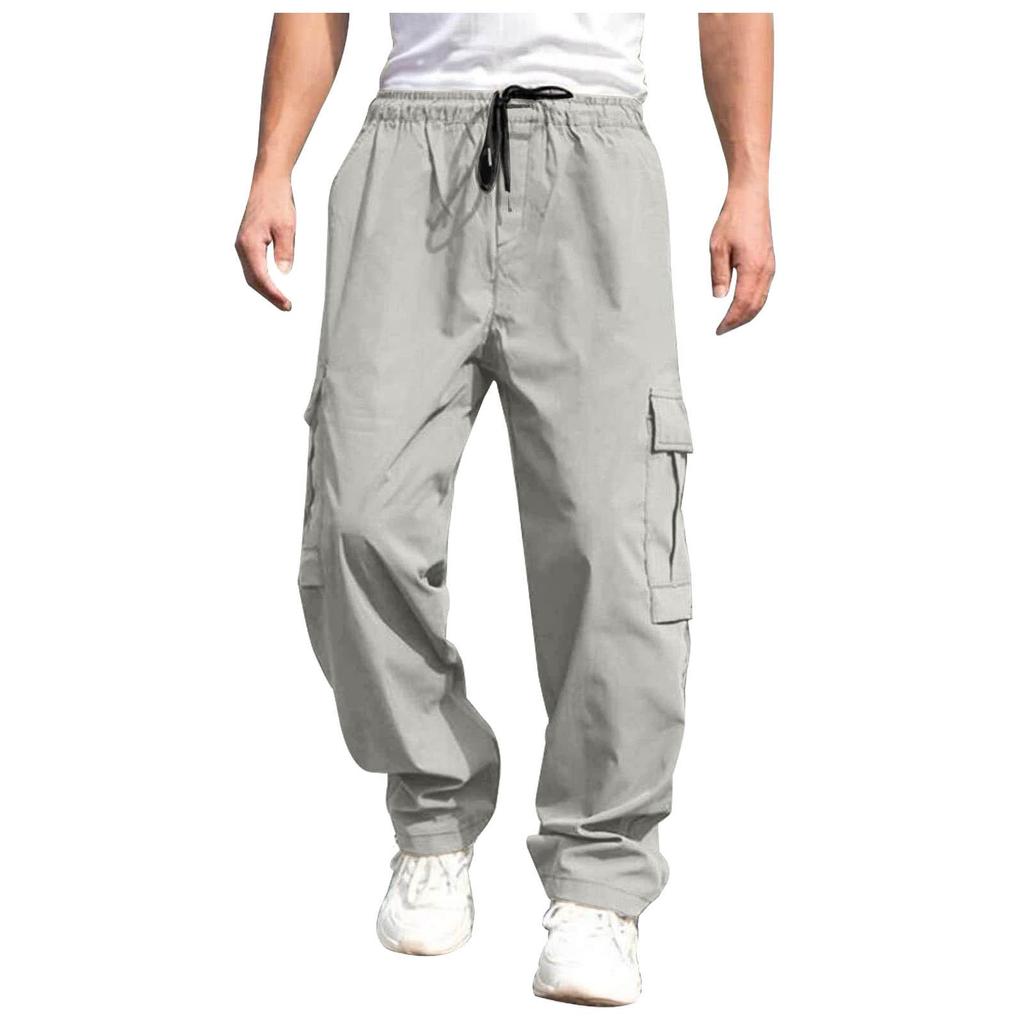 Summer 2023 Men's Loose Straight-Leg Cargo Pants - European and American Style