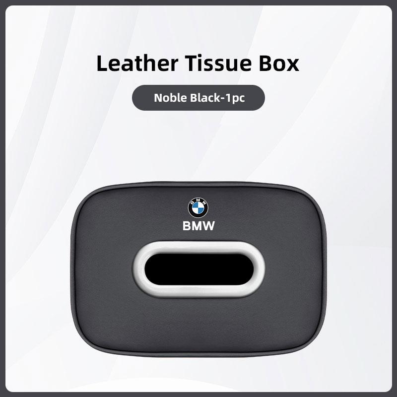 CTCE1 Car Tissue Box Holder Leather Car Armrest Napkin Case Sun Visor Backseat Bag For BMW 50th Anniversary Edition E46 E53 E90 E60 E9