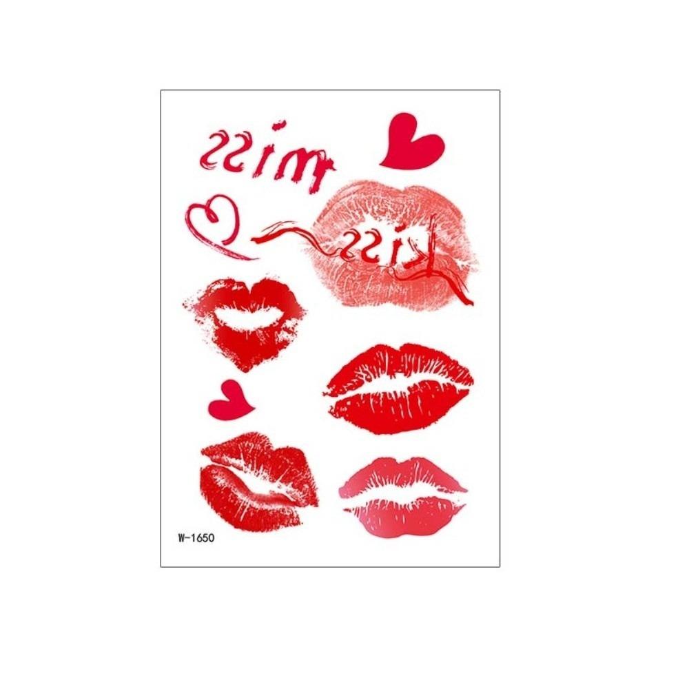 Leopard Print Valentine Day Kiss Lip Stickers Disposable Makeup Stickers Live House